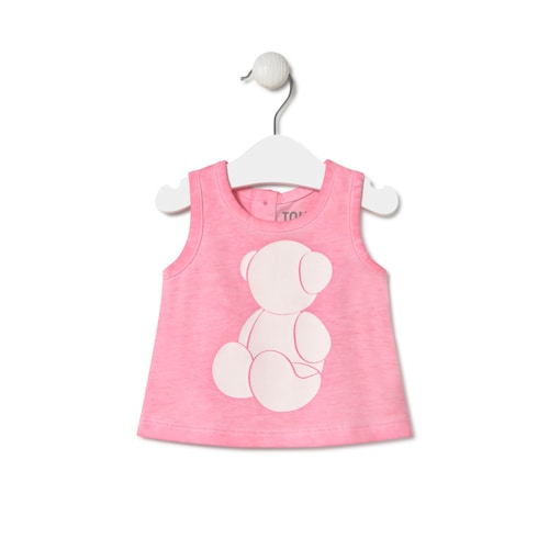 Girl's dyed t-shirt in Casual pink