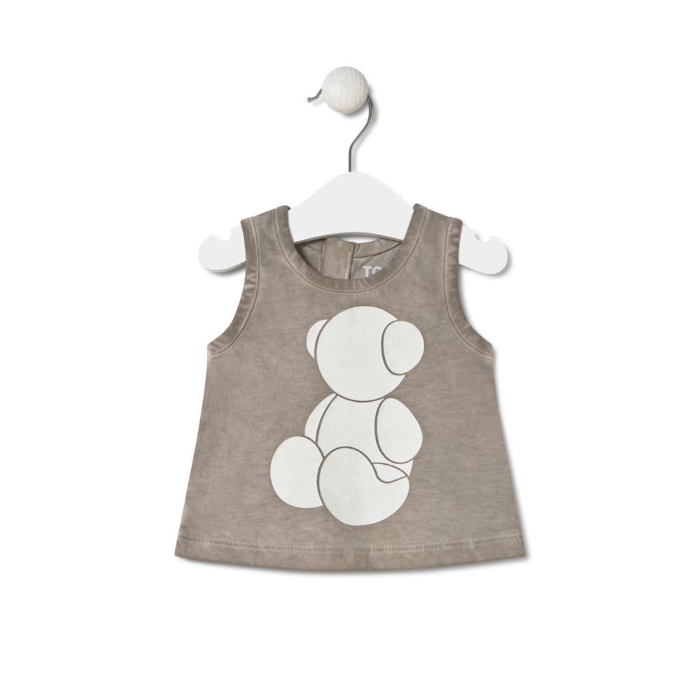 Girl's dyed t-shirt in Casual beige