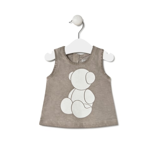 Girl's dyed t-shirt in Casual beige