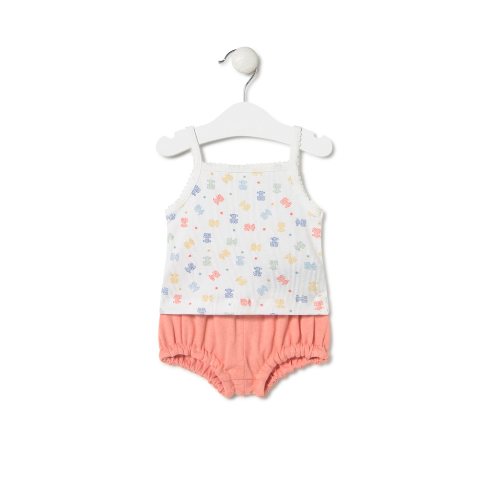 Baby girls sleeveless outfit in Star pink
