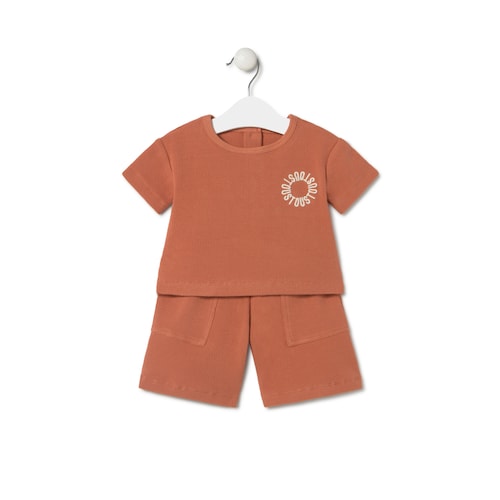 Conjunto de bebé niño Classic teja