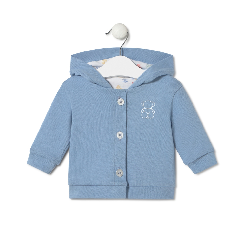 Chaqueta de beb&eacute; con capucha Star celeste