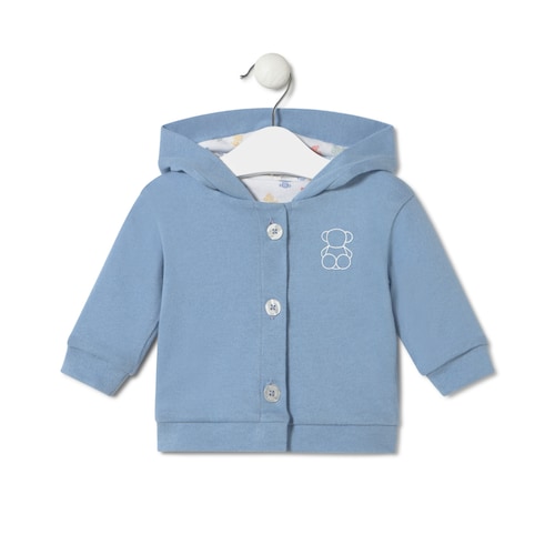 Chaqueta de beb&eacute; con capucha Star celeste