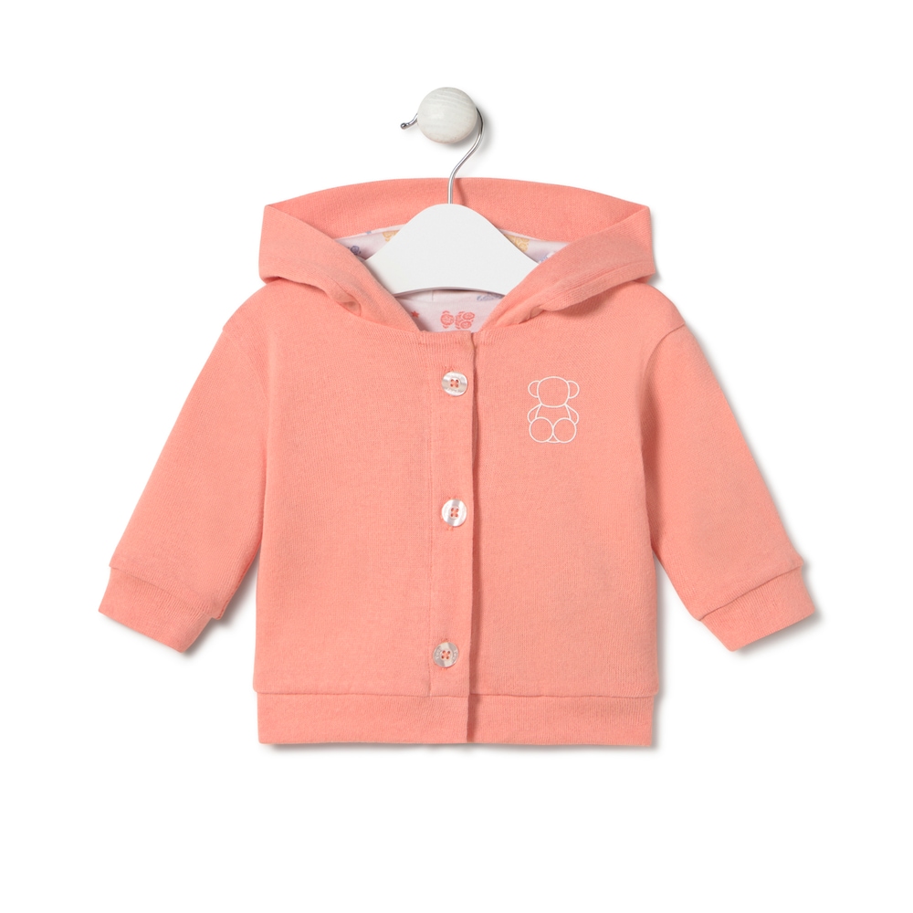 Chaqueta de beb&eacute; con capucha Star rosa