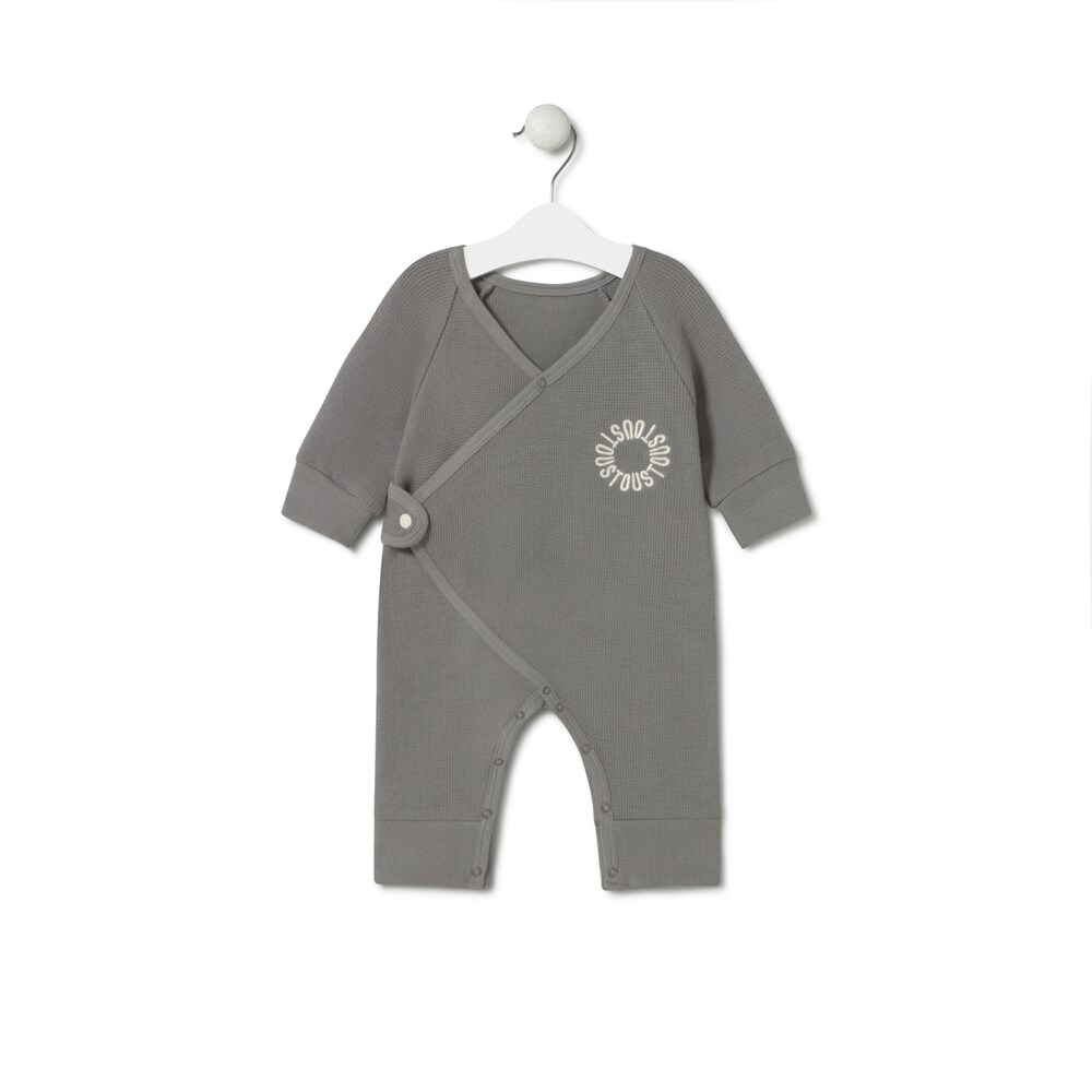 Wrap-over baby playsuit in Classic grey