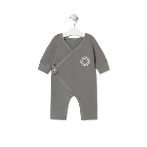 Pelele cruzado de bebé Classic gris