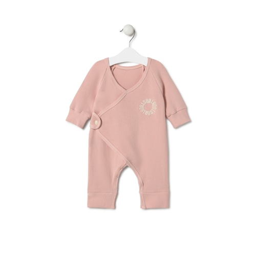 Wrap-over baby playsuit in Classic pink image number 0