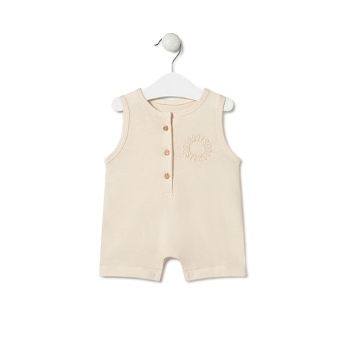 Babygrow curto de beb&eacute; Classic cor crua