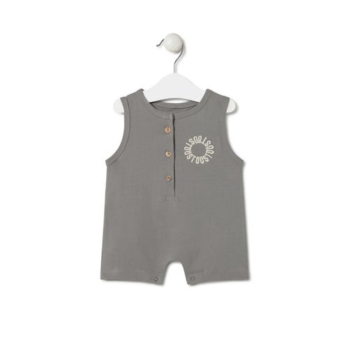 Short baby playsuit in Classic grey