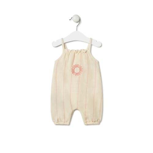 Baby girls striped romper in Classic pink