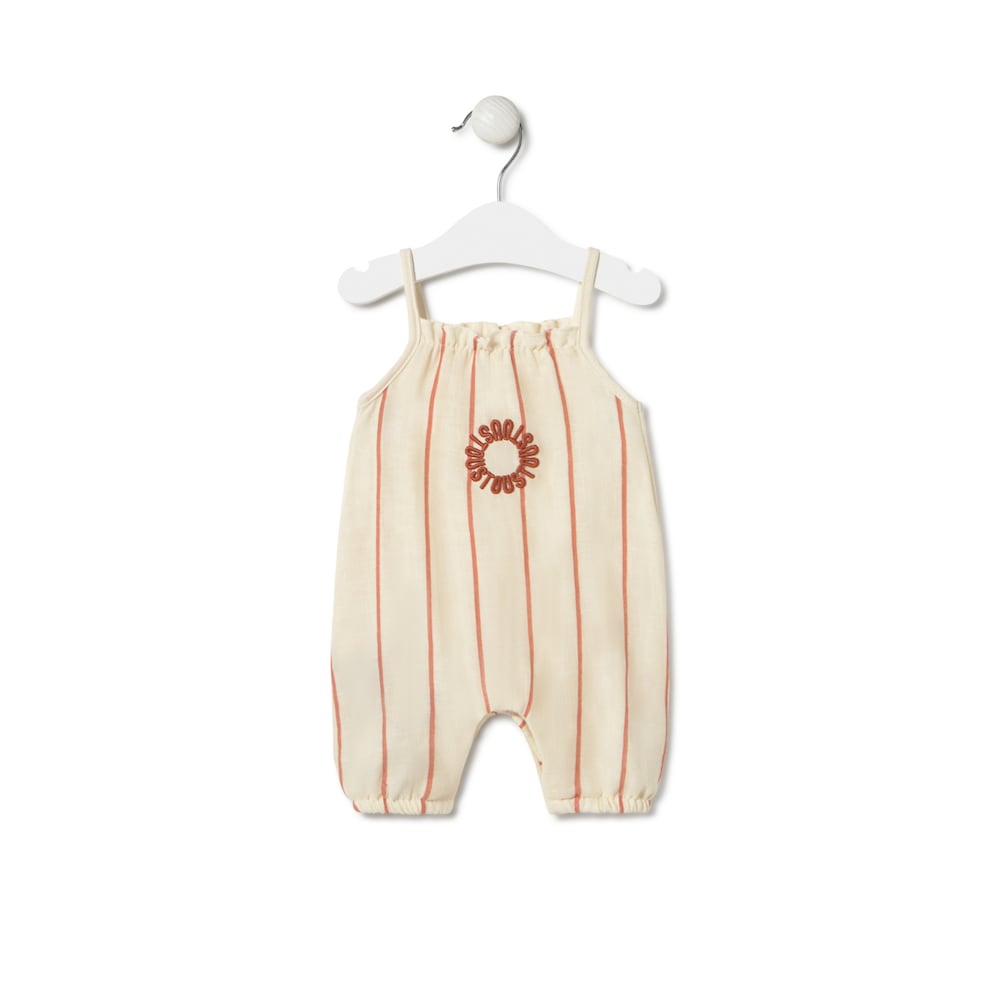 Peto a rayas de beb&eacute; ni&ntilde;a Classic teja