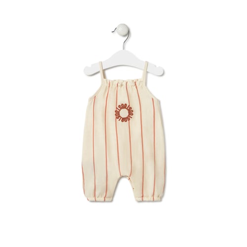 Peto a rayas de bebé niña Classic teja