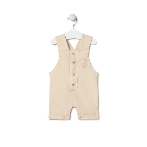 Piqu&eacute; fabric baby romper in Classic ecru