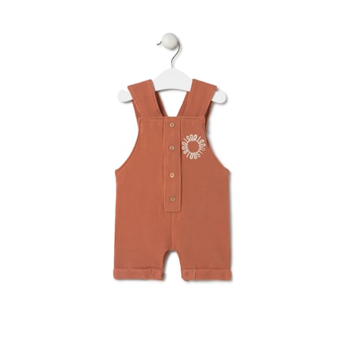 Piqu&eacute; fabric baby romper in Classic brick red