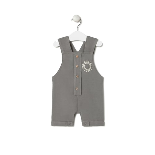 Piqu&eacute; fabric baby romper in Classic grey