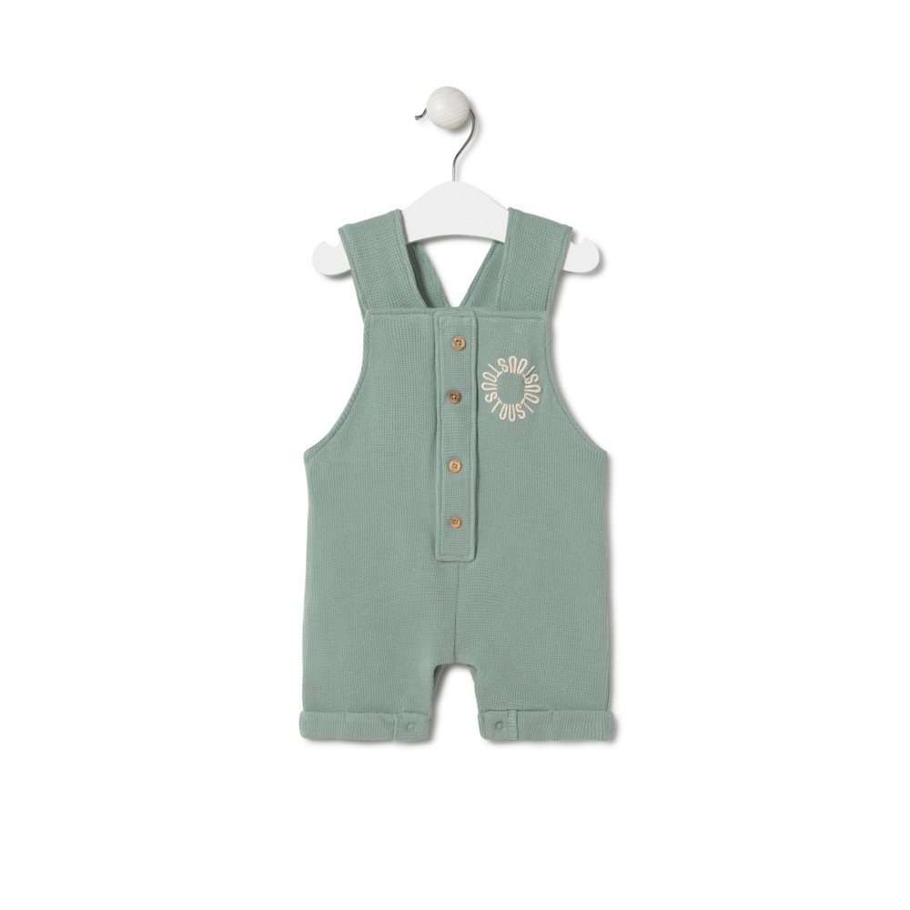 Piqu&eacute; fabric baby romper in Classic mist