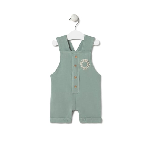 Piqu&eacute; fabric baby romper in Classic mist