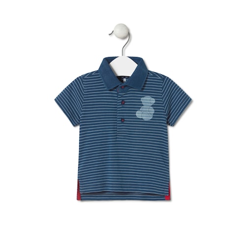 Stripy polo t-shirt in Casual navy blue