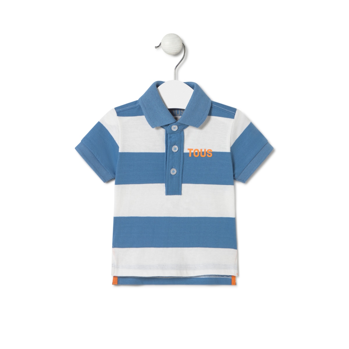 Stripy Polo T-Shirt In Casual Blue