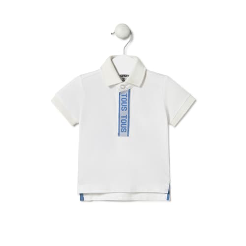 Piqu&eacute; polo t-shirt in Casual white