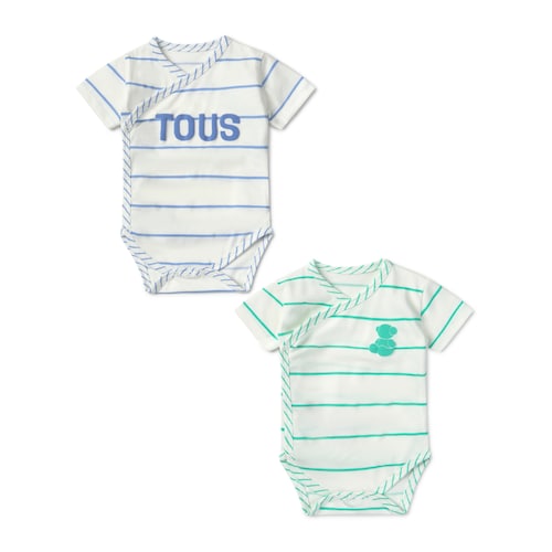 Pack of wrap-over baby bodysuits in Vibrant blue image number 0