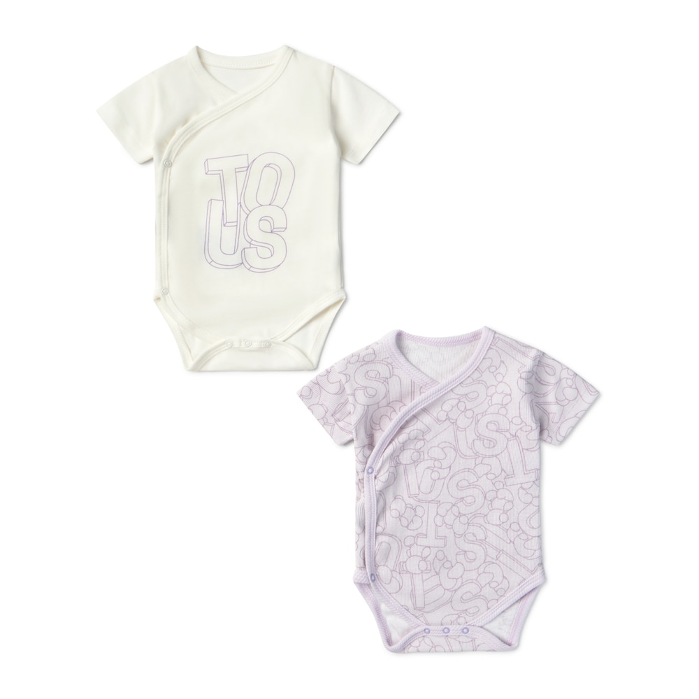 Pack of wrap-over baby bodysuits in Mix lilac
