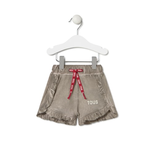 Girl's dyed shorts in Casual beige