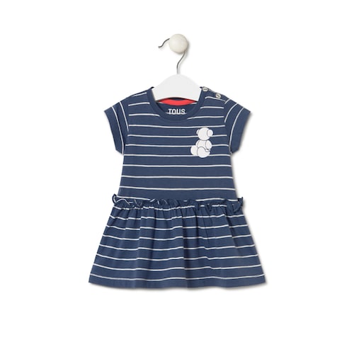 Stripy dress in Casual navy blue