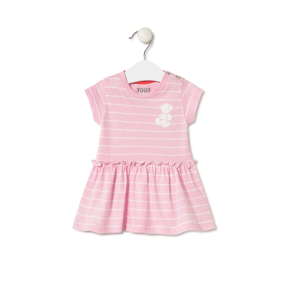 Stripy dress in Casual pink