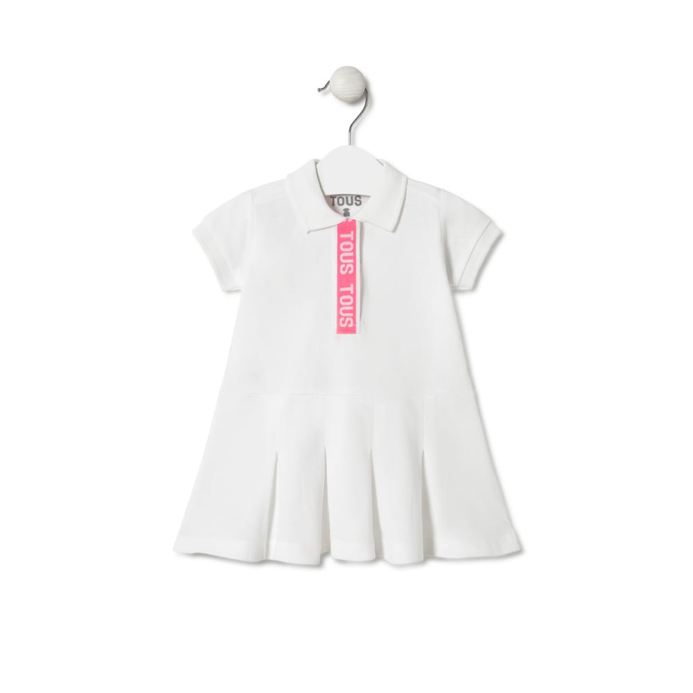 Polo-neck dress in Casual white