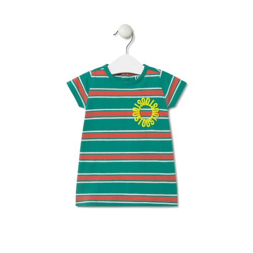 Vestido às riscas Casual verde