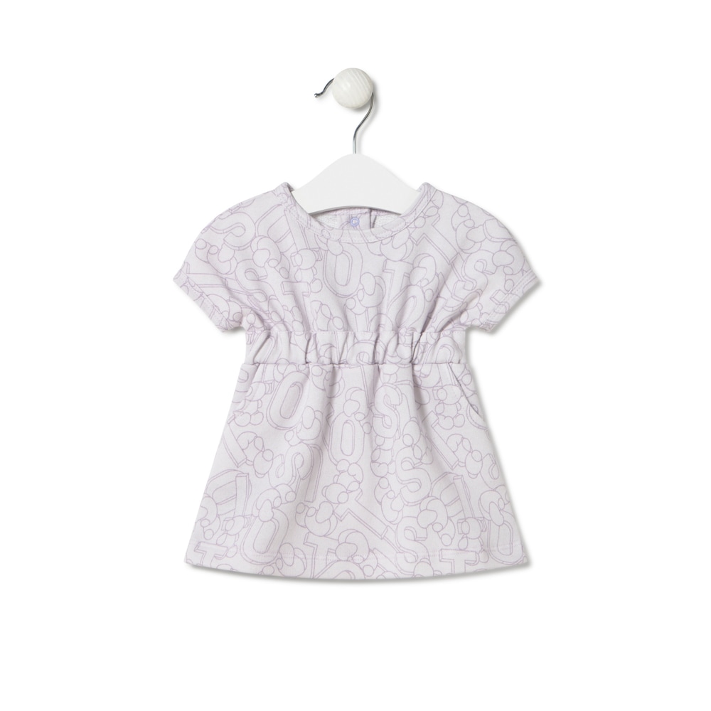 Vestido de menina de tecido atoalhado Mix lil&aacute;s
