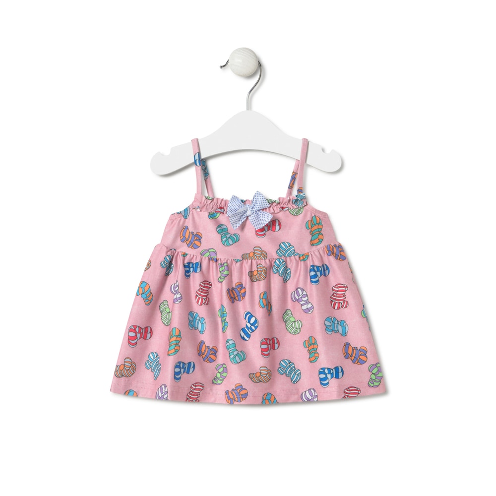 Vestido de al&ccedil;as de menina Candy cor-de-rosa