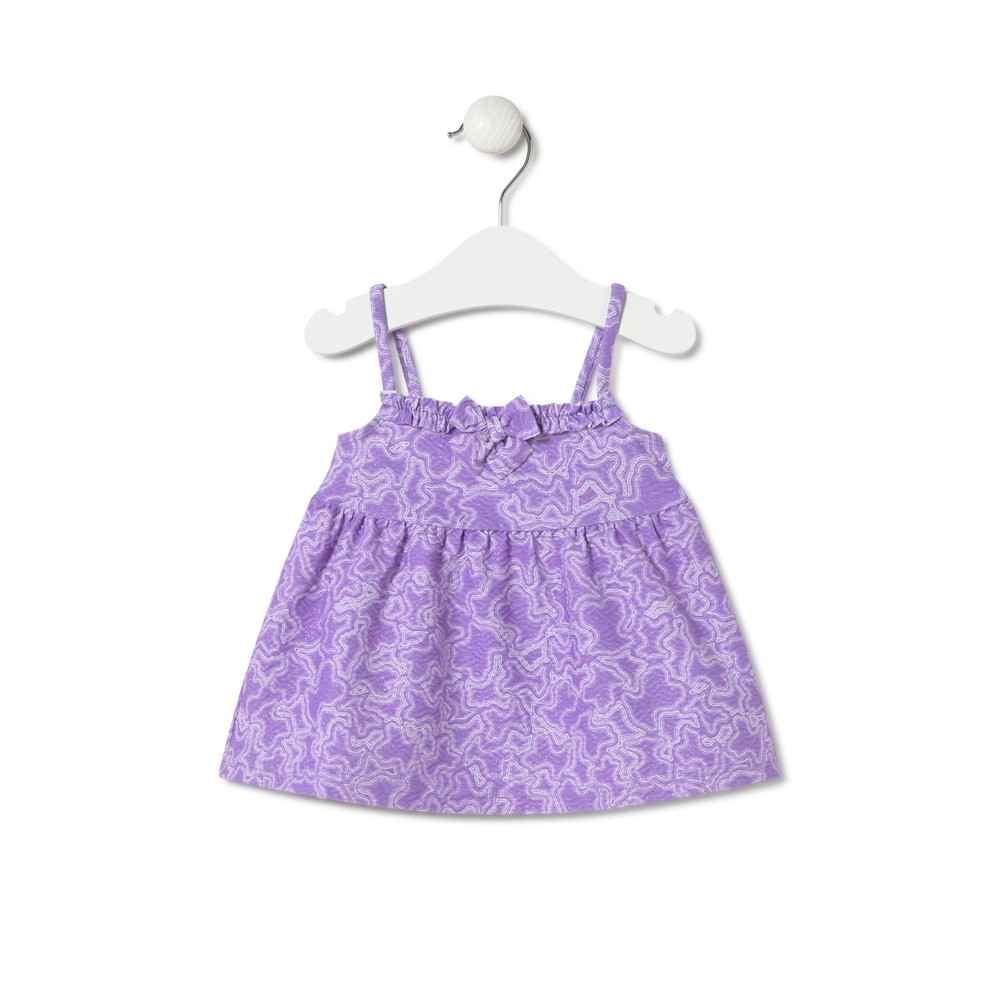 Vestido de al&ccedil;as de menina MKaos lil&aacute;s