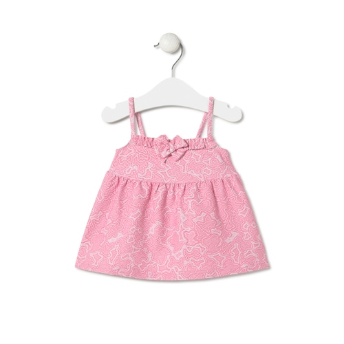 Vestido de alças de menina MKaos cor-de-rosa