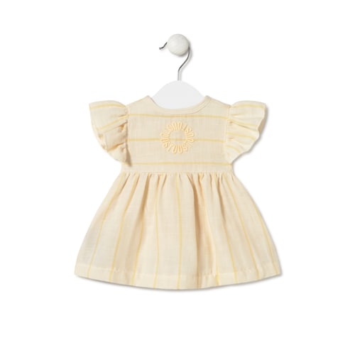 Girls stripy dress in Classic yellow