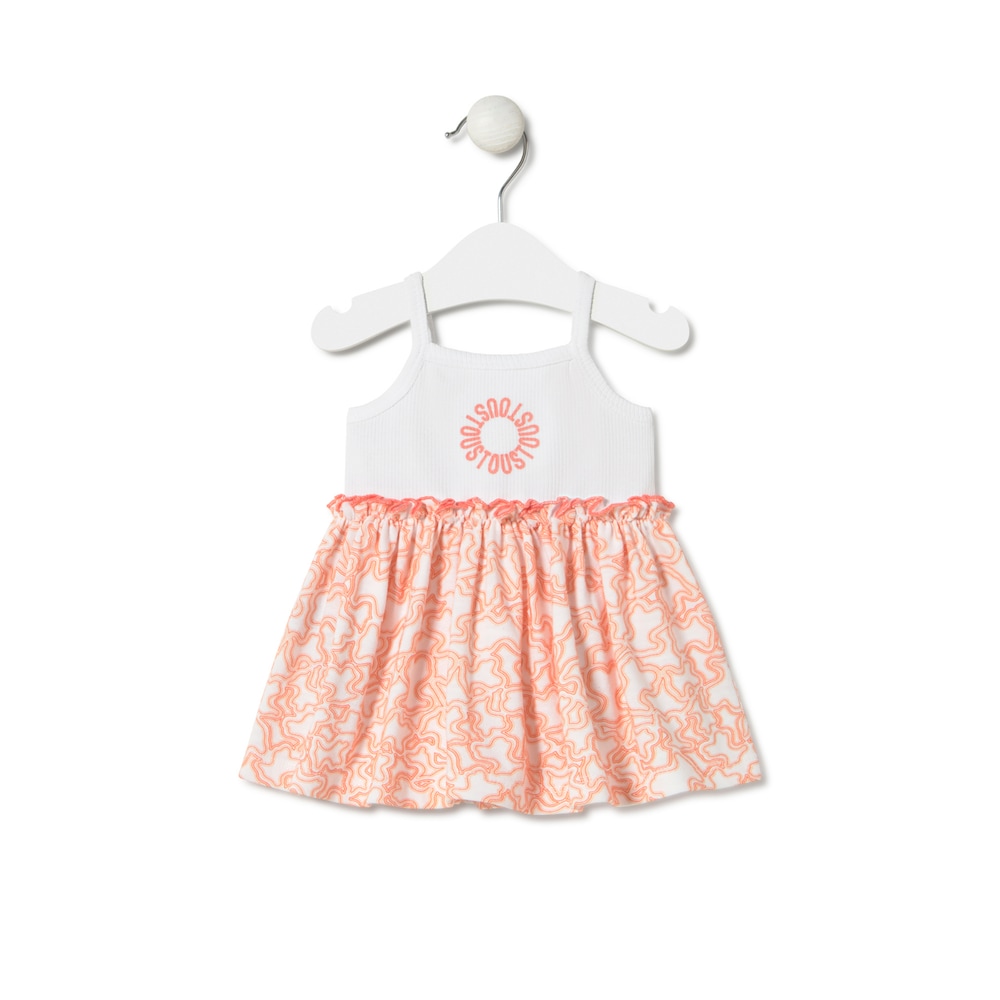 Vestido de menina Kaos cor-de-laranja