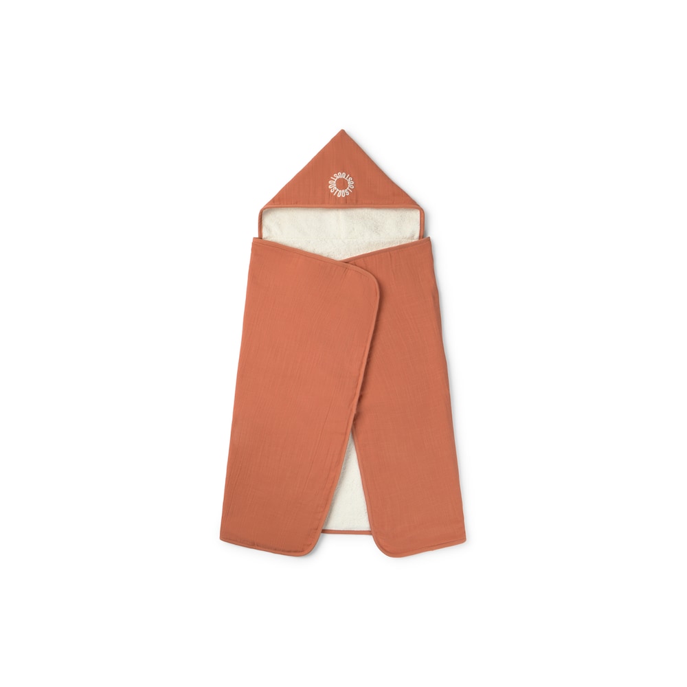 Bath cape in Classic brick red