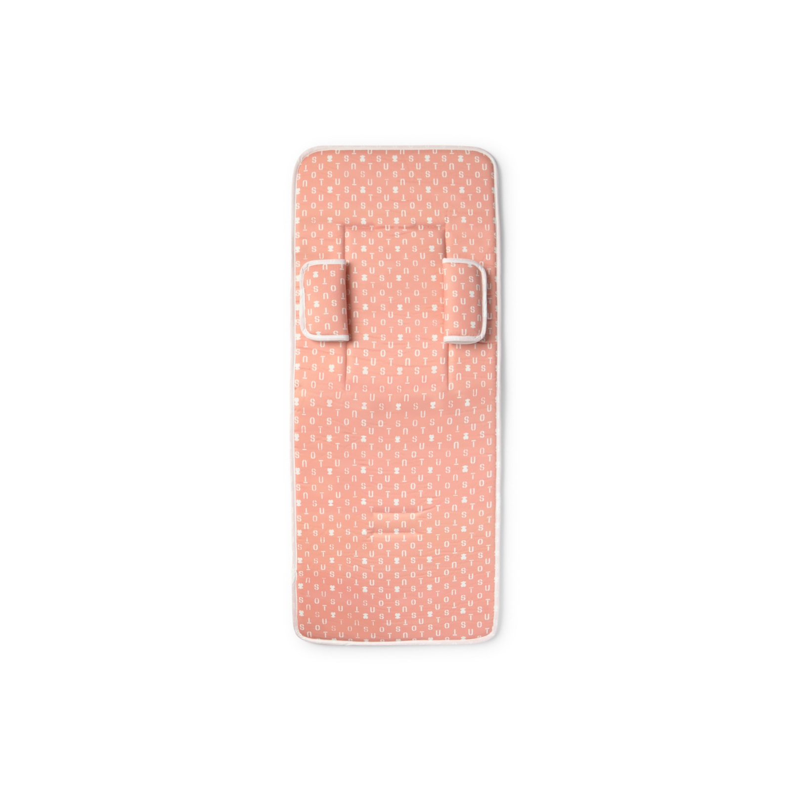 Padded pushchair mat in Seat salmon
