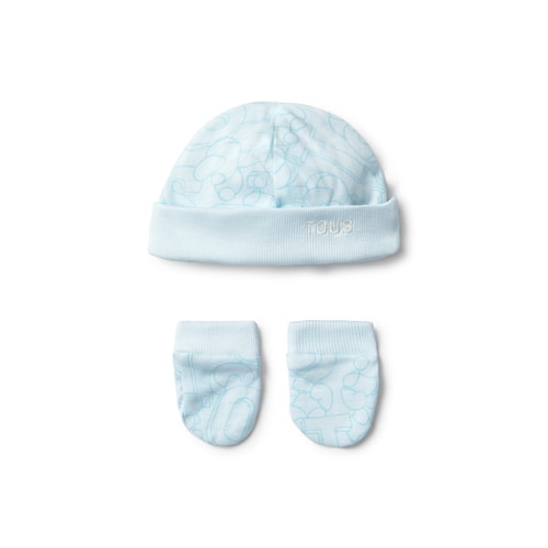Conjunto de beb&eacute; gorro y manoplas Mix azul image number 0