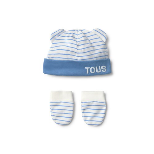 Conjunto de beb&eacute; gorro y manoplas Vibrant azul image number 0