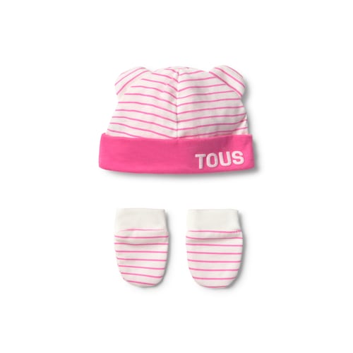 Conjunto de beb&eacute; gorro y manoplas Vibrant rosa image number 0