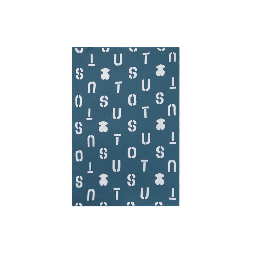 Reversible baby blanket in Nilo navy blue