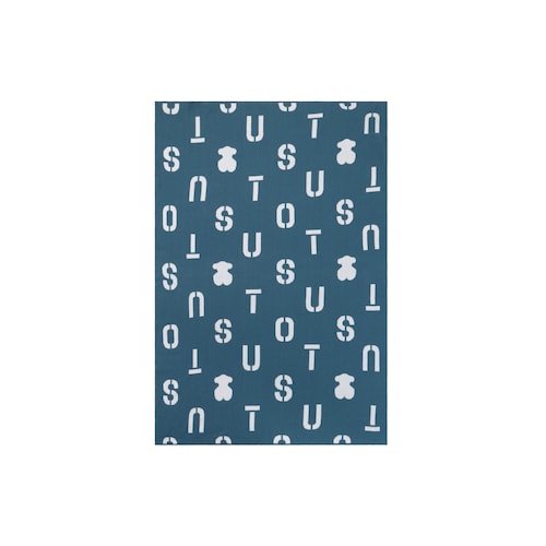 Manta de beb&eacute; reversible Nilo azul marino