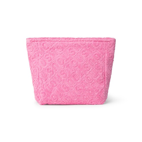 Terry cloth toiletry bag in Logo pink