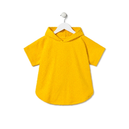 Poncho de praia Log&oacute;tipo amarelo