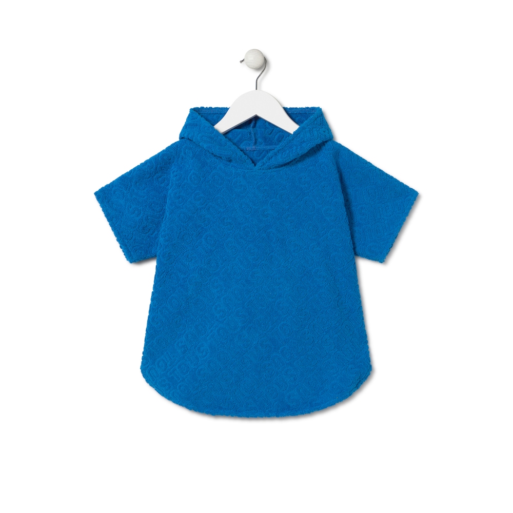 Beach poncho in Logo blue