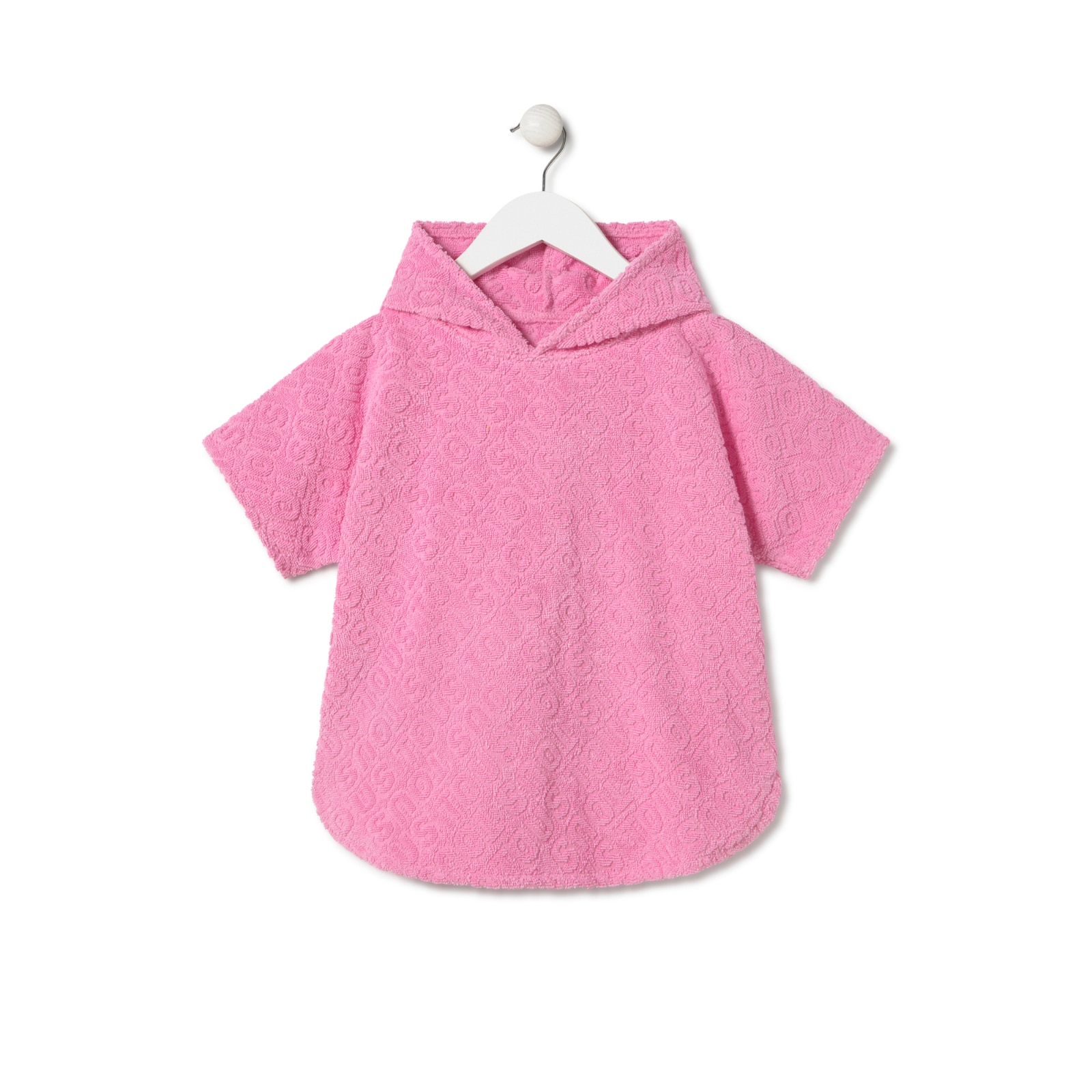 Beach poncho in Logo pink