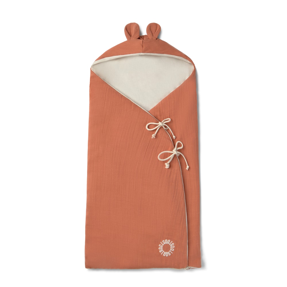 Multipurpose footmuff for crib in Classic brick red