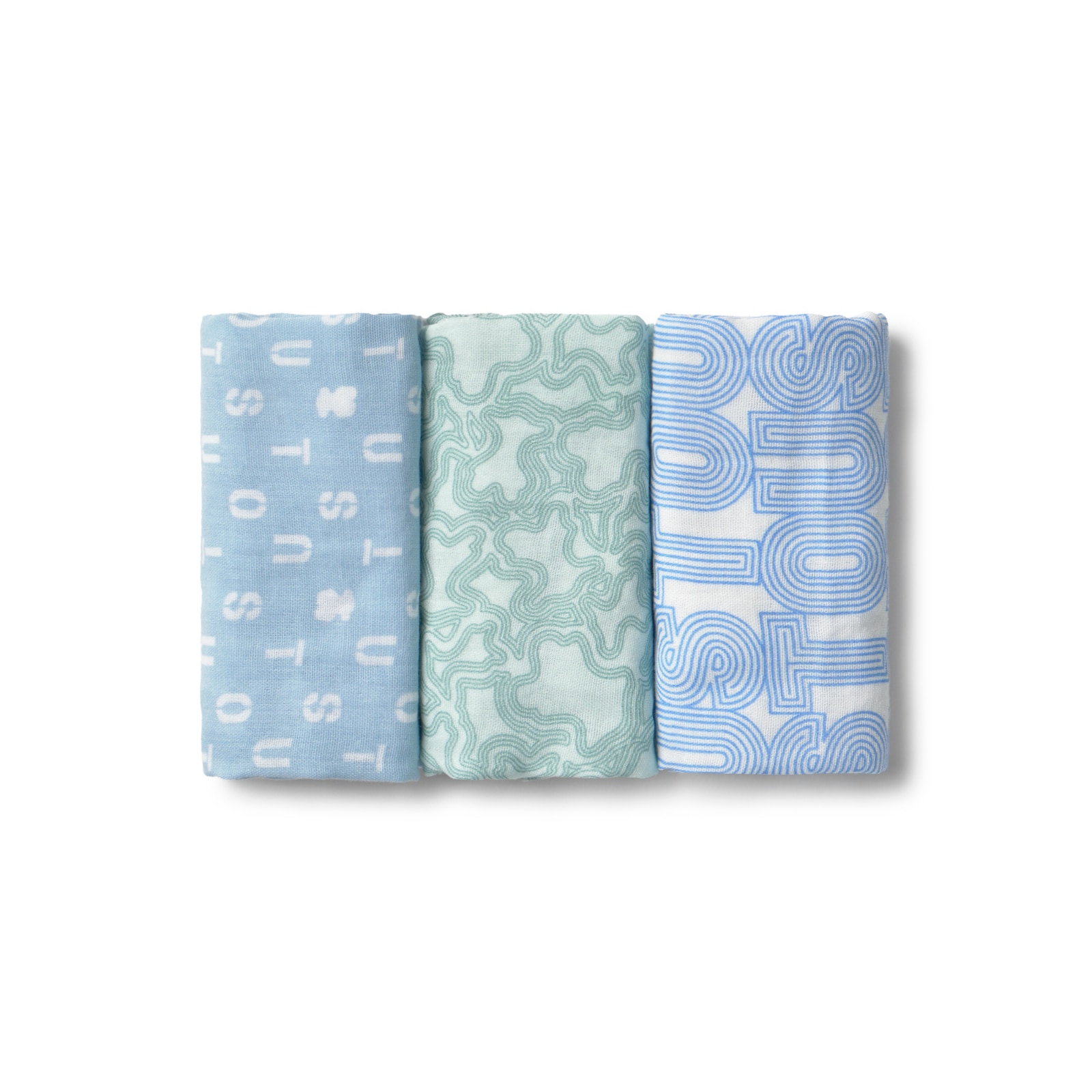 Pack of 3 muslins in MMuse sky blue